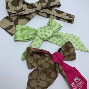 3 Coach hair scarves/ purse ribbons